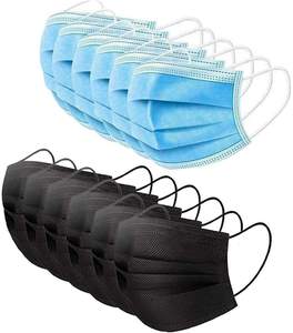 Masker wajah hitam 3 lapis sekali pakai, perlindungan pernapasan non-tenun bersertifikasi CE - Product Image 2