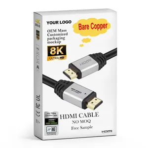 Hot Selling 2.1 Hdmi Cabo 0.3 1 1.5 1.8 2 3 4 5 Meter Nylon Gevlochten 19pin Male Hdmi hdmi Kabel