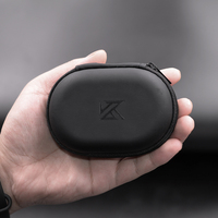 Kotak Penyimpanan Kabel Earphone Oval Hitam KZ dengan Resleting EDX PRO ND CCA ZSN PRO ZS10 PRO CRA C12 Castor ZSN PRO 2 PU Case