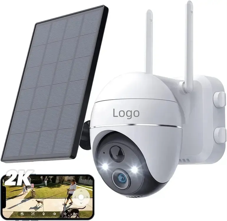 Mi ni 360 gradi 3MP WiFi Tow -Way Audio Outdoor PIR Motion IP 65 telecamera di alimentazione a pannello solare impermeabile