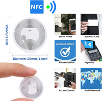 Étiquettes autocollantes NFC personnalisées en usine, 13,56 MHz, 25 mm, programmables, compatibles avec les téléphones compatibles NFC pour les paiements en hôtel