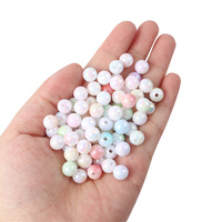 Perles acryliques rondes pastel en gros, perles en plastique DIY très vendues pour la confection de bracelets et colliers de fête