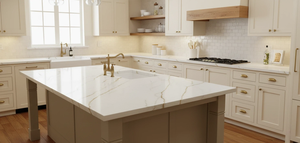 Encimera de Cuarzo Vietnamita con Líneas Doradas, Gran Formato, para Cocina Moderna, Baño, Hotel, Ecológica, Impermeable, 20mm de Grosor, VANTY TOP, Hospital - Product Image 2