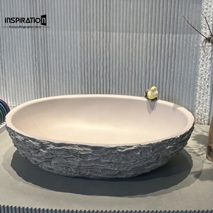 Lavabo in cemento prefabbricato resistente per bagno familiare moderno con mobiletto coordinato - Fornitura all'ingrosso - Product Image 4