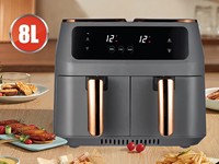 Oven Penggorengan Udara Terlaris Peralatan Dapur Baru Dua Zona Ganda 2 Keranjang Uap Kapasitas Besar Layar Sentuh