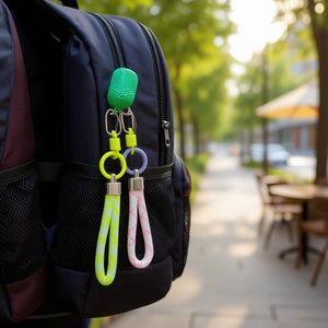 Llavero de Goma Colorido con Anillo de Aleación de Zinc para Llaves, Forma Redonda y Rectangular, Estilo Popular 48315 - Product Image 2