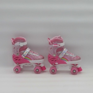 Chaussures de <span class=keywords><strong>roller</strong></span> <span class=keywords><strong>quad</strong></span> professionnelles personnalisées pour femmes adultes, roses, Jun Ran YJ-128, roues en PU avec roulements ABEC-7, roues en PVC, roues clignotantes - Product Image 2