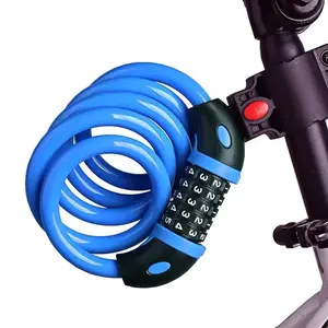自行车配件安全5数字代码自行车电缆链条锁组合