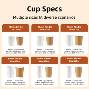 แก้วกาแฟกระดาษเคลือบ PLA แบบใช้แล้วทิ้ง ขนาด 8oz 12oz 16oz สำหรับเครื่องดื่มร้อน รับผลิตตามสั่งพร้อมโลโก้ขายส่ง - Product Image 3