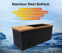 Bain de glace rectangulaire moderne en acier inoxydable pour athlètes - Utilisation intérieure en hôtel, 2 personnes