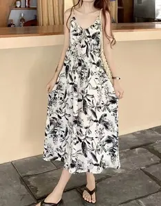 2023 TR - Designer Brand Dress Summer New Women's French Flower Luxury Strap Dress