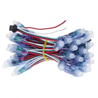 DC 12V WS2811 12mm Diffusé Numérique RGB LED Pixel Lumière Individuellement Adressable Rond LED Module 50pcs/Brin IP68 Étanche