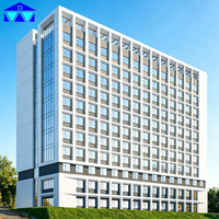 Immeuble d'appartements préfabriqués multi-étages à structure en acier résistant aux cyclones, condos côtiers préfabriqués