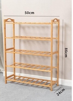 Étagère à Chaussures en Bambou Écologique 3/5 Niveaux, Meuble de Rangement sur Pied en Bois pour Chambre, Couloir, Placard
