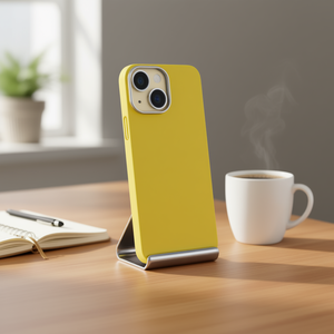 Carcasa Trasera con Soporte Metálico y Lente para iPhone 15 Amarillo - Product Image 2