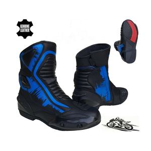Latest-Style Custom Motorcycle Genuine Leather Raced-Motocross Bikers-Riding Boot Motorbike Leather Shoes - Product Image 2
