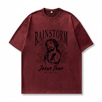 T-shirt ample pour homme en coton tricoté de haute qualité, style hip-hop, imprimé DTG, peint à la main, graffiti, délavé à l'acide, effet soleil.