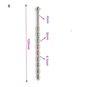 Caixa personalizada grátis - dilatador de metal para homens gays, plug de som uretral de aço inoxidável, estimulador de contas longas e dilatador de pênis - Product Image 6
