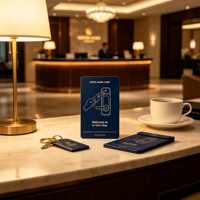 Carte d'accès RFID personnalisée en PVC Boye pour chambre d'hôtel, déverrouillage NFC par puce S50 13,56 MHz, impression personnalisée du logo et de l'image du bâtiment hôtelier