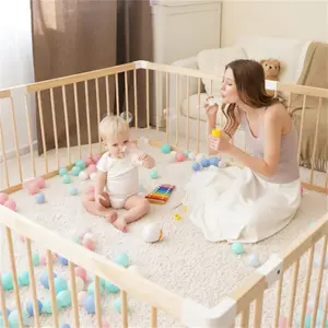 <span class=keywords><strong>Grand</strong></span> <span class=keywords><strong>parc</strong></span> pour bébé multifonctionnel de luxe intérieur extérieur en bois pur poli de haute qualité - Product Image 6