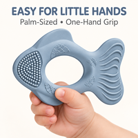 Anneau de dentition pour bébé en silicone en forme de poisson, texture écaille, queue ondulée côtelée, facile à saisir, qualité alimentaire, sans couture, OEM, vente en gros