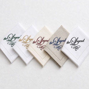 Embroidered Handmade Cotton-<b>linen</b> Napkins <b>Placemat</b> Organic Fabric Personalized Hemstitch Wedding Custom Monogram Machine - Product Image 4