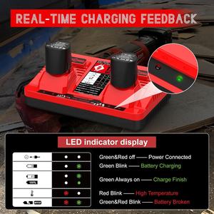 شاحن ثنائي المنفذ 12 فولت لبطارية ميلووكي <span class=keywords><strong>M</strong></span> 12S، شاحن لبطارية ميلووكي الليثيوم 12 فولت 48-11-2401 48-11-2411 48-11-2460 - Product Image 3