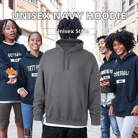Vente en gros – Sweat à capuche unisexe gris en molleton 100 % polyester, broderie lettre unie, anti-rétrécissement, coupe classique, collection automne