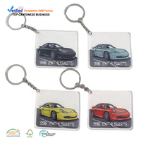 Porte-clés en plastique, prix d'usine, porte-clés promotionnels personnalisés en acrylique pour voiture avec logo imprimé
