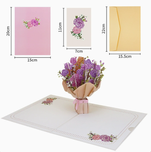 Carte de vœux 3D pop-up en forme de bouquet de tulipes, estampage or rose, cadeau d'anniversaire pour mère, professeur, fête de Thanksgiving - Product Image 3