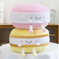 BoTu mignon Macaron forme en peluche oreiller jouets Simulation coussin rond couleur unie dessin animé décor pour lit maison canapé griffe poupée Machine