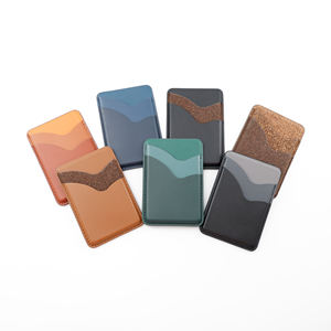 Portefeuille de carte de crédit en cuir PU fin de qualité supérieure à 2 emplacements avec blocage RFID pour hommes/femmes sans fermeture et cartes bancaires - Product Image 3