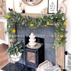 Artificial Eucalyptus <b>Leaves</b> With Lemon Vines Plastic Door <b>Wall</b> Hanging Greenery <b>Decor</b> - Product Image 3