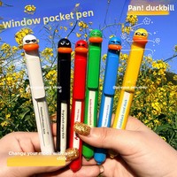 Meistverkaufter Crayon Duck Fensterfenster-Kugelschreiber, schnelltrocknend, Klickmechanismus, niedliches Entenschnabel-Design, 0,5 mm schwarze Tinte, Kunststoff