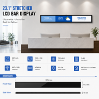 Pantalla LCD Ultra Delgada de 23 Pulgadas con Barra Extensible, Señalización Digital con Gestión Remota Android CMS para Publicidad en Estantes de Tiendas