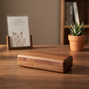 Caja de Joyería Multifuncional Portátil Moderna Rectangular de Madera de Nogal Negro de QUALCOSA, Compacta, Capacidad de 0-1L para Collares y Pendientes - Product Image 1
