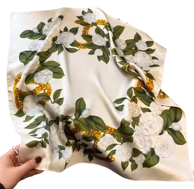 90cm Silk Twill Square Scarf Spring