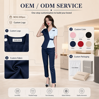 Tenue professionnelle de spa et salon de beauté pour femme, ensemble de travail pour massothérapeute, tunique à col en V et pantalon, pour centre de bien-être, OEM