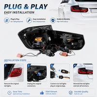 Ensemble de feux arrière rouges clairs fumés OLED style GTS LED pour BMW Série 3 F30 M3 F80 LCI 2012-2019