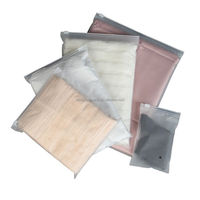 Sac en polyéthylène mat givré transparent, résistant à l'humidité, pour l'impression sérigraphique de t-shirts et vêtements, avec fermeture éclair et fermeture ziplock