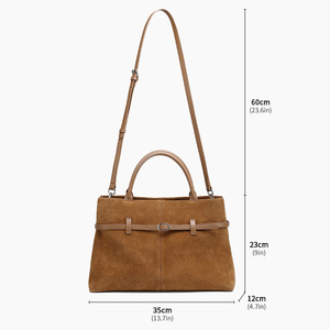 Nouveau <span class=keywords><strong>Sac</strong></span> Fourre-tout Vintage en Daim 2026 Grande Capacité Rétro en Cuir Givré <span class=keywords><strong>Sac</strong></span> à Bandoulière et <span class=keywords><strong>Sac</strong></span> Croisé pour Femme avec Ceinture et Fermeture Éclair - Product Image 2