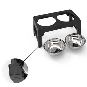 Fabricant de gros noir surélevé hauteur réglable chien deux bols - Product Image 2