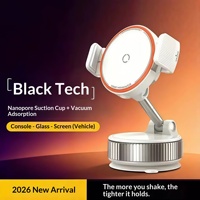Support de téléphone pour voiture avec ventouse magnétique rotative à 360 degrés pour navigation automobile et fixation sur tableau de bord