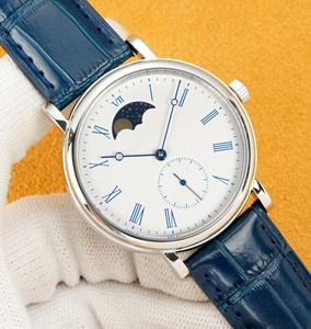 Reloj mecánico de negocios para hombre de alta gama, superventas, con caja de acero inoxidable, correa de cuero y diseño de fase lunar - Product Image 2