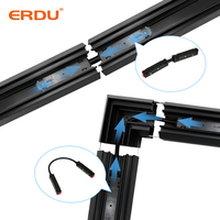 ERDU pabrik penjualan langsung 1m 2m 3m lampu Led magnetik melacak aluminium Magnet Track Rail profil Led untuk kain peregangan langit-langit