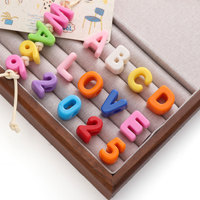 Perles en acrylique en forme de lettres, à grand trou (14 à 20 mm), colorées, pour la création de chaînes de téléphone et d'accessoires de porte-clés DIY
