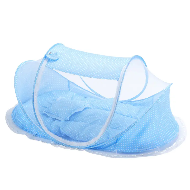 ベッド用の豪華な赤ちゃんの睡眠蚊帳折りたたみ式格納式ネット枕とクッション付き蚊帳ベッド用