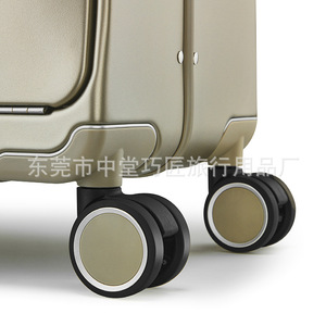 Luggage Trolley Case 4 <b>Wheels</b> PC Material <b>Lock</b> Closure Business Travel Dark Gray - Product Image 4