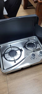 Estufa de Gas Integrada en Mesa para Vehículos Recreativos (RV), Dos en Uno, Alto BTU, con Protección Contra el Viento, Modelo RVS-04D de Acero Inoxidable - Product Image 4