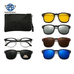 Lunettes de soleil polarisées Teenyoun Pc, miroir, vision nocturne, 5 <span class=keywords><strong>en</strong></span> 1, clip magnétique sur lunettes de soleil pour hommes, lunettes de soleil <span class=keywords><strong>En</strong></span> Gafas De <span class=keywords><strong>Sol</strong></span> - Product Image 5